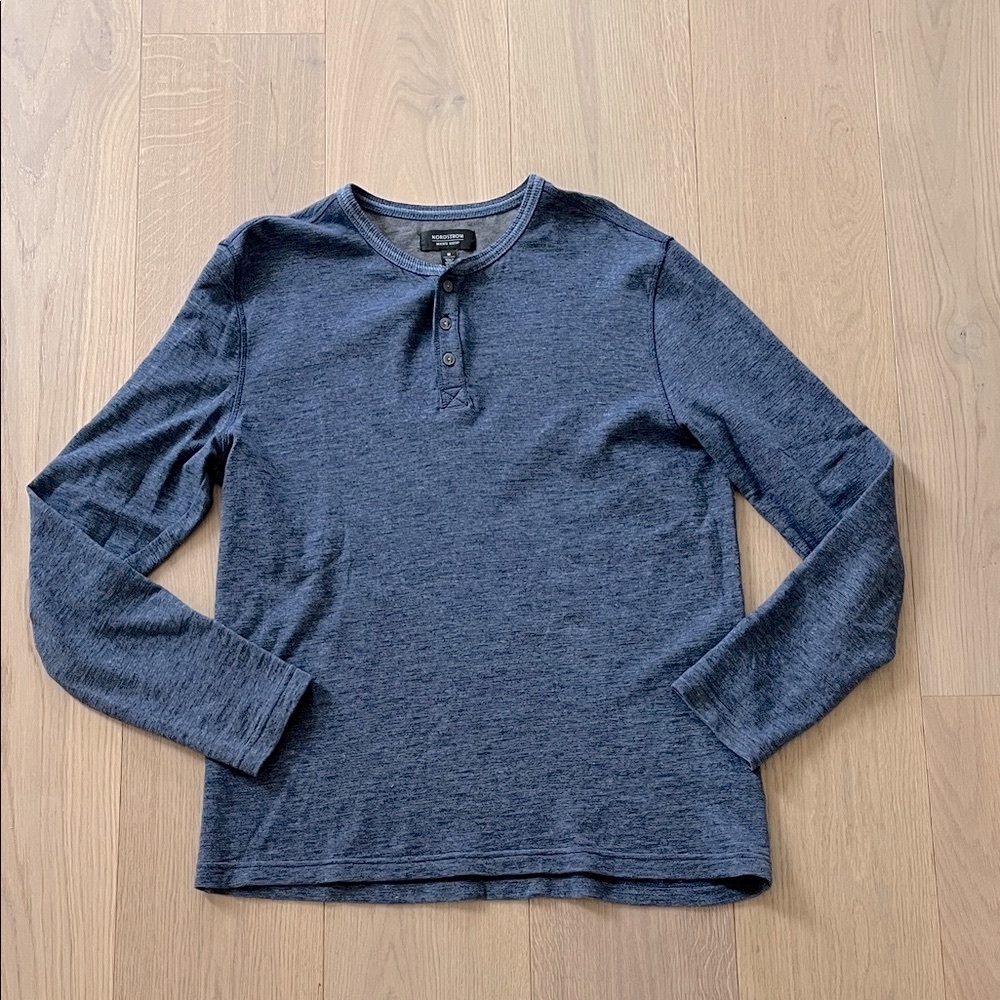 Nordstrom Blue Button-Up Henley